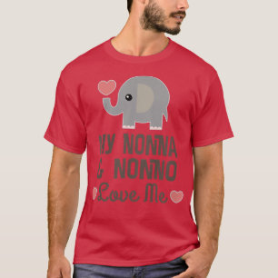T-shirt Kids Nonna et Nonno Love Me Grandson Granddaughte