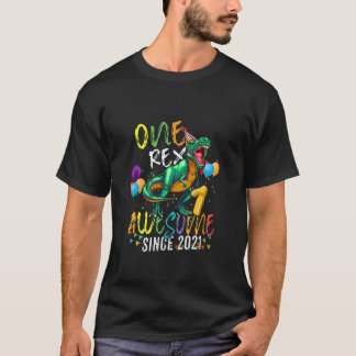 T-shirt Kids One T Rex Awesome Since 2021 1 Year Old 1St B