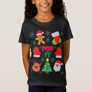 T-Shirt Kids Pop It Christmas Père Noël Reindeer Fidget To