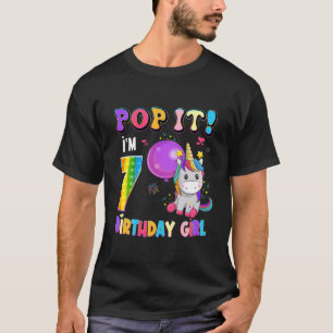 T-shirt Kids Pop It I'm 7 years old Unicorn Girl Fidget 7T