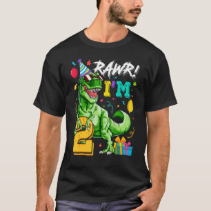T-shirt Kids Rawr Je suis 2 2e anniversaire Rex Dinosaur P