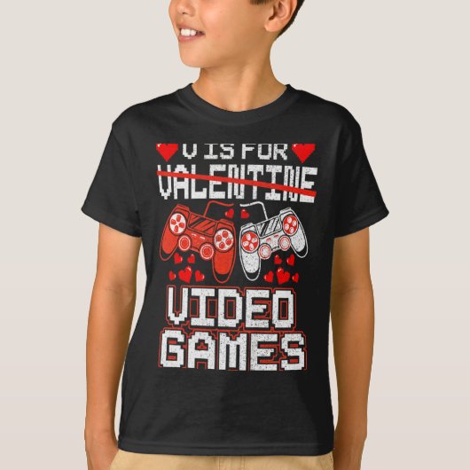 T-shirt Kids Retro Video Game Valentines Day For Toddler B (Devant)