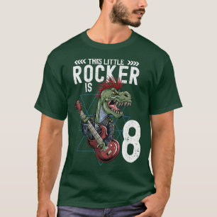 T-shirt Kids Rock And Roll Music T Rex Dinosaur 8e anniver