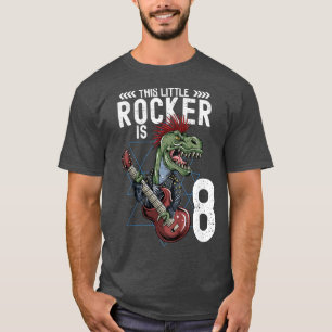 T-shirt Kids Rock and Roll Music T Rex Dinosaur 8e anniver
