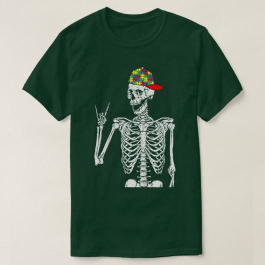 T-shirt Kids Rock N Rouleau Skeleton Sensibilisation sur l (Design devant)