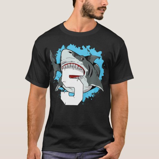 T-shirt Kids Shark 5th Birthday Boy 5 Five Shark Theme Par (Devant)