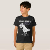 T-shirt Kids Solar Eclipse T Rex 04.08.2024 Dino Fun Toddl (Devant entier)