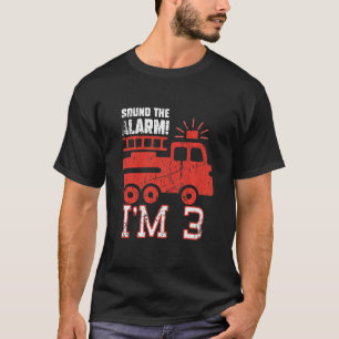 T-shirt Kids Sound The Alarm I'm 3 Anniversaire Ki