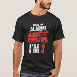 T-shirt Kids Sound The Alarm I'm 3 Anniversaire Ki