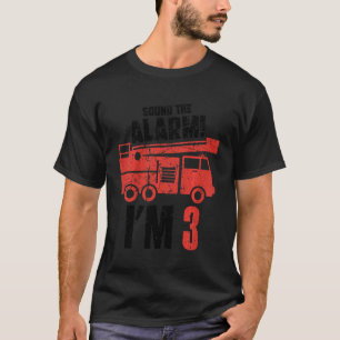 T-shirt Kids Sound The Alarm I'm 3 Anniversaire Ki