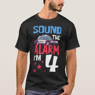 T-shirt Kids Sound The Alarm Je suis un policier de 4 ans 