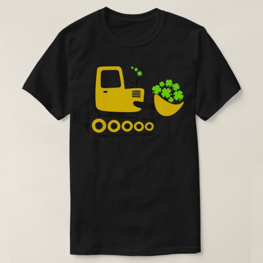 T-shirt Kids St Patrick's Day Shamrocks Ecavator Digger Bo (Design devant)