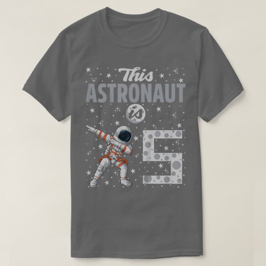 T-shirt Kids This Astronaut Is 5 Dabbing Astronaut 5th Bir (Design devant)