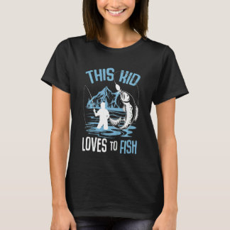 T-shirt Kids This Kid Loves To Fish Boys