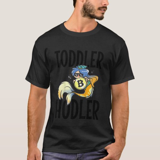 T-shirt Kids Toddler Hodler Bitcoin Mermaid with Sunglasse (Devant)