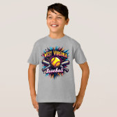 T-shirt Kids West Virginia Baseball (Devant entier)