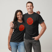 T-shirt Kiku Chrysanthemum Mon faux or rouge en noir (Unisexe)