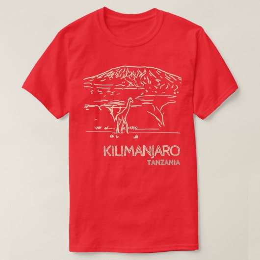 T-shirt Kilimandjaro Tanzanie Afrique Giraffe (Design devant)