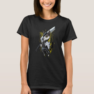 T-shirt Killer Cat épée Japonaise Guerrier esthétique Edgy