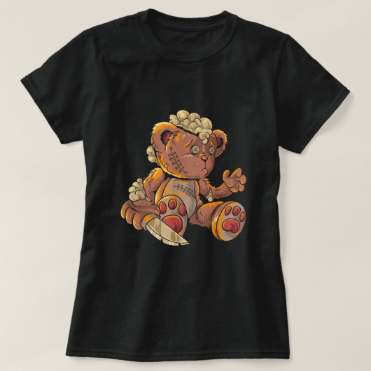 T-shirt Killer Teddy Bear Lazy Halloween Costume d'effroi  (Design devant)