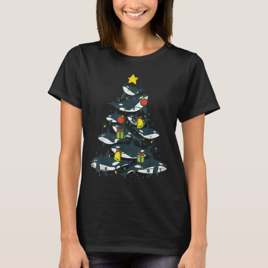 T-shirt Killer Whales Christmas Tree Xmas Orca Women Men B (Devant)