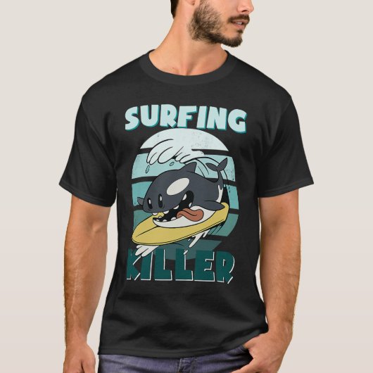 T-shirt Killerwal Surf Ocean  Men's Boys Children's Orca (Devant)