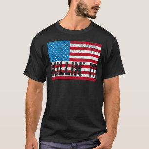 T-shirt Killin´ It Slogan USA Drapeau Hommes Femmes Meille