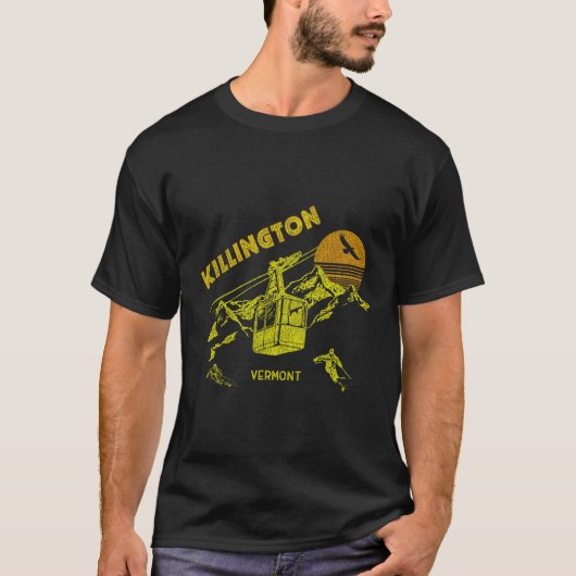 T-shirt Killington Vermont Ski Retro En Perte (Devant)