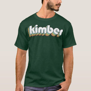 T-shirt Kimber Retro Typographie arc-en-ciel style défraîc