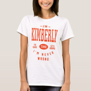 T-shirt Kimberly Nom personnalisé Cadeau d'anniversaire