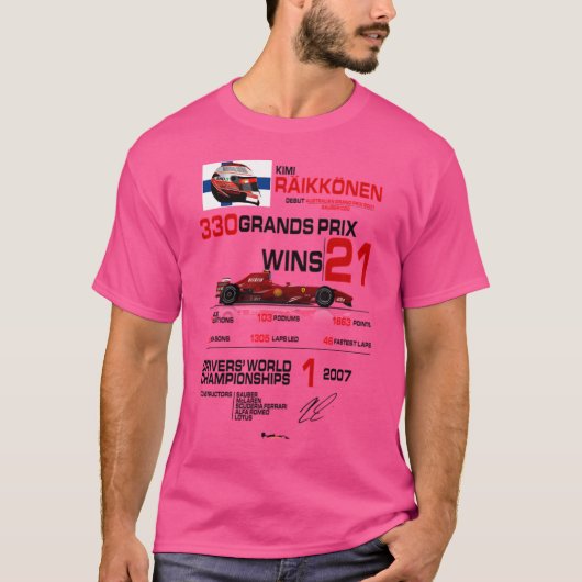 T-shirt Kimi Raikkonen F1 Statistiques (Devant)
