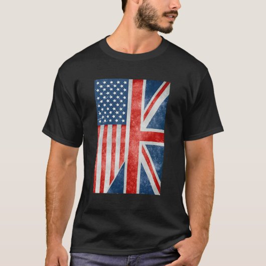 T-shirt Kinda American Kinda British Je suis tous les deux (Devant)