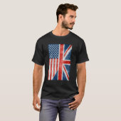 T-shirt Kinda American Kinda British Je suis tous les deux (Devant entier)