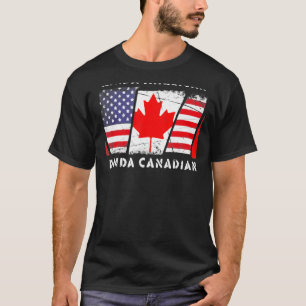 T-shirt Kinda American Kinda Drapeau Canadien Double Citoy