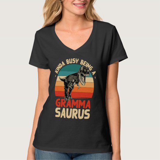 T-shirt Kinda Busy Being A Grammasaurus Gramma Humor Gran (Devant)