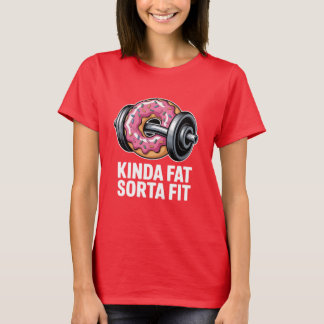 T-shirt Kinda Fat Sorta Fit Donut Weightlifting Funny