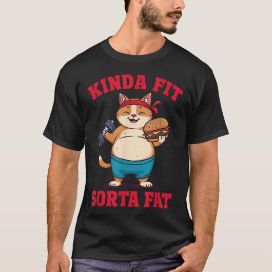 T-shirt Kinda Fit Sorta Gym Chat (Devant)