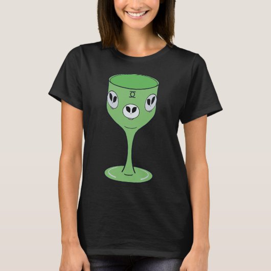 T-shirt Kinda Goth Crâne Vin Gobelet Vert (Devant)