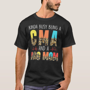 T-shirt Kinda Occupé Être Un Cma Et Chien Maman Léopard Mè