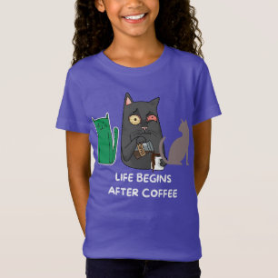 T-Shirt kinder kat afbeeldingen voor koffieliefheb