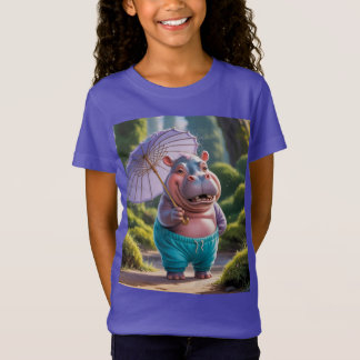 T-shirt kinder vrouw nijlpaard mini nijlpaard