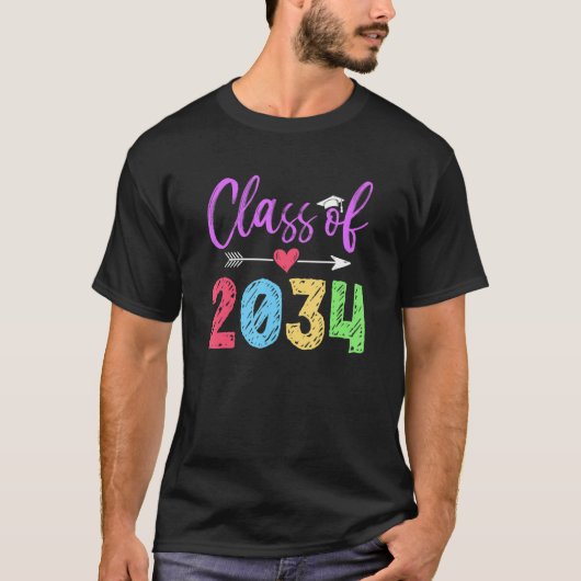 T-shirt Kindergarten Class Of 2034 Graduation First Day Of (Devant)