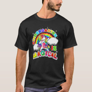 T-shirt Kindergarten Est Magique Dabbing Unicorn Retour À