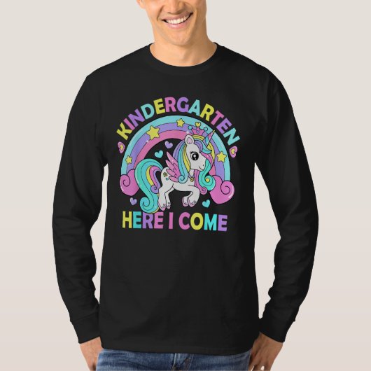T-shirt Kindergarten Here I Come  Unicorn Girls Back To Sc (Devant)