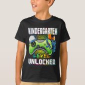 T-shirt Kindergarten Level Unlocked Video Game Ck To Schoo (Devant)