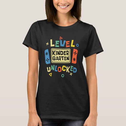T-shirt Kindergarten Level Unlocked Video Gamer Back To Sc (Devant)