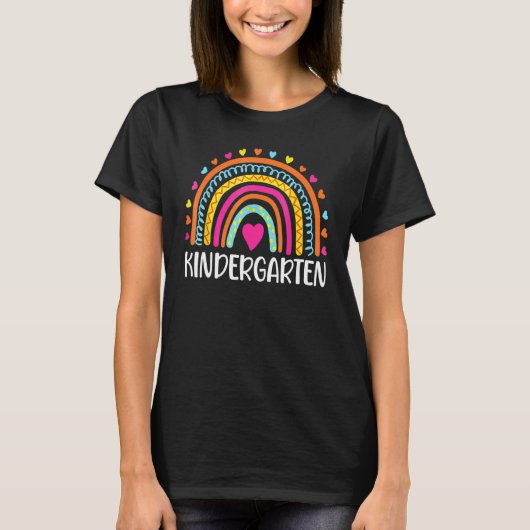 T-shirt Kindergarten Rainbow Leopard Équipe d'enseignants (Devant)