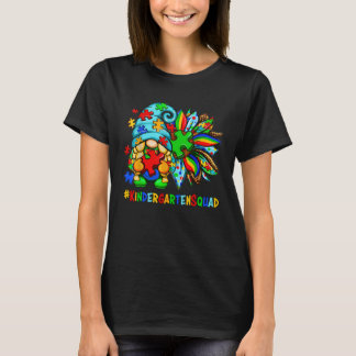 T-shirt Kindergarten Squad Autism Gnome Puzzle Leopard Sun