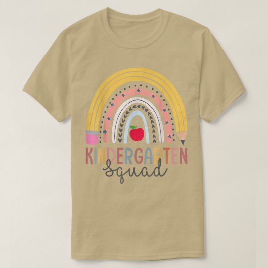 T-shirt Kindergarten Squad Funny Boho Rainbow Teacher Stud (Design devant)