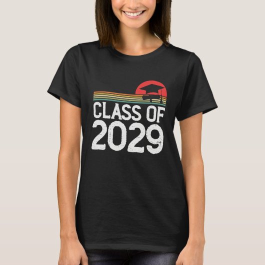 T-shirt Kindergarten To Graduation Retro Class Of 2029 Gro (Devant)